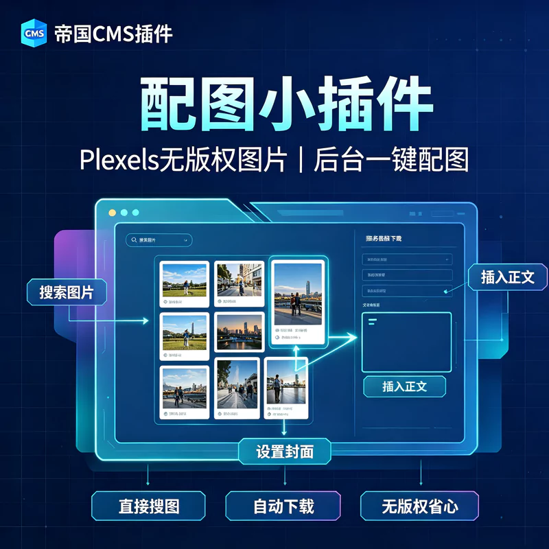 Pexels帝国CMS文章配图小插件